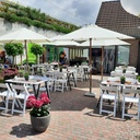 PARASOL WIT D3M INCL. VOET 20 KG
