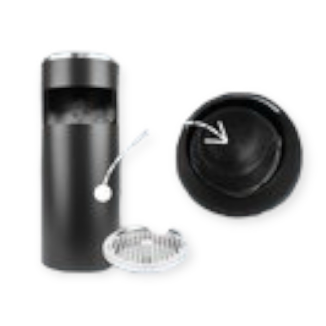 STAANDE ASBAK MET AFVALBAK (12L) D25 x H61