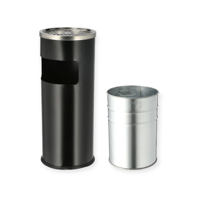 STAANDE ASBAK MET AFVALBAK (12L) D25 x H61